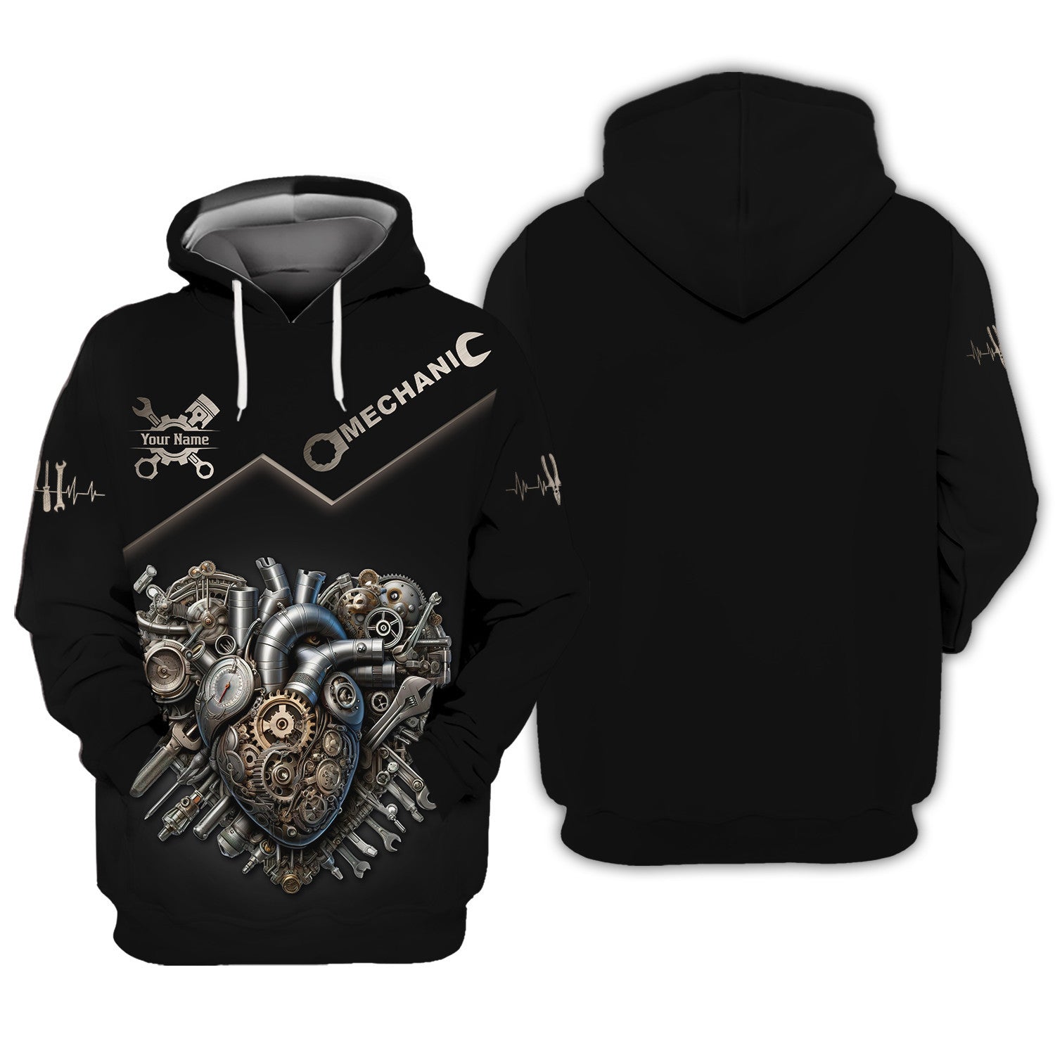 Mechanic Heart Gear 3D Full Print Shirt Custom Gift For Mechanics