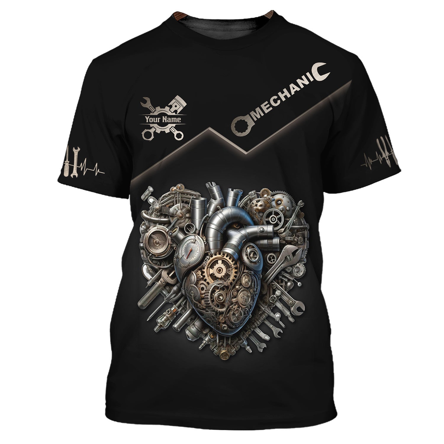 Mechanic Heart Gear 3D Full Print Shirt Custom Gift For Mechanics