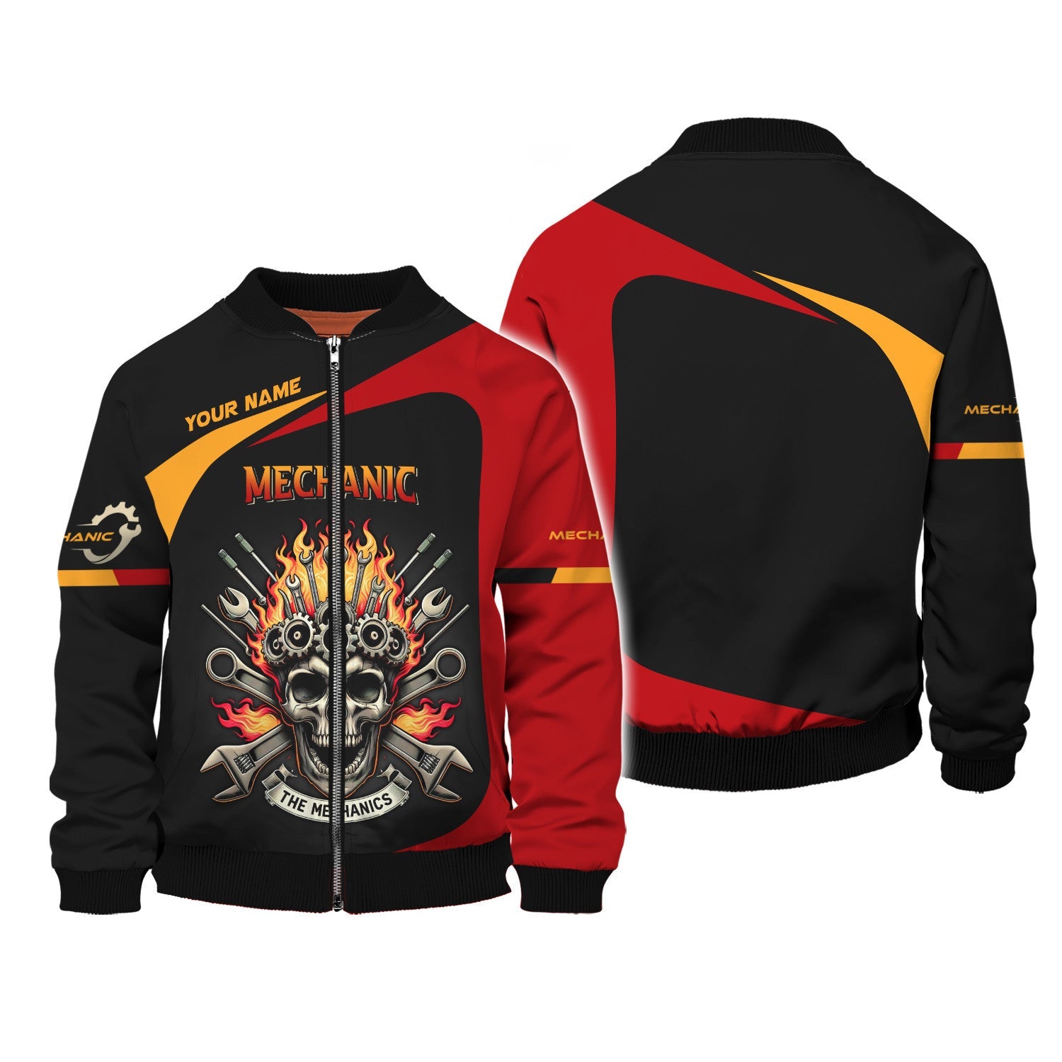 Skull Mechanic Custom Name 3D Full Print Shirt Gift For Mechanic
