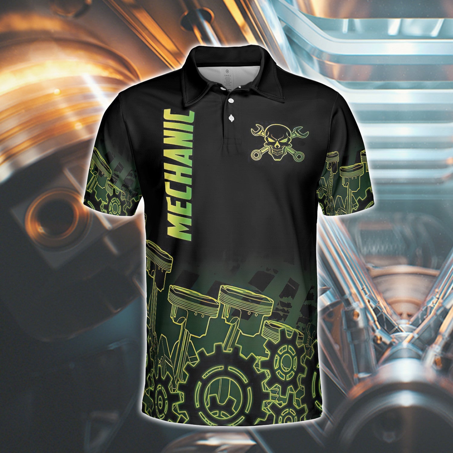 Mechanic Neon Polo Shirt For Men
