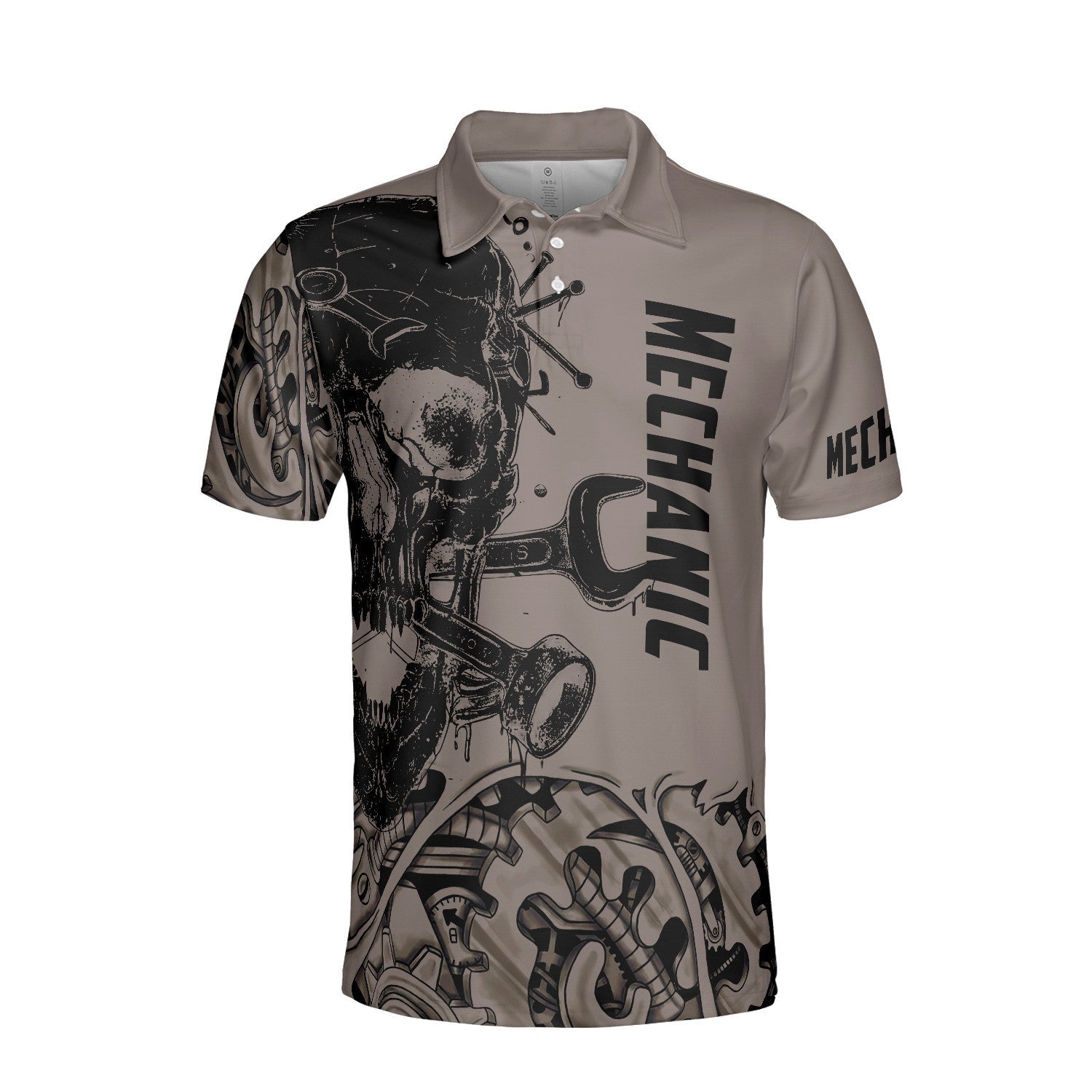 Mechanic Skull Polo Shirt For Men