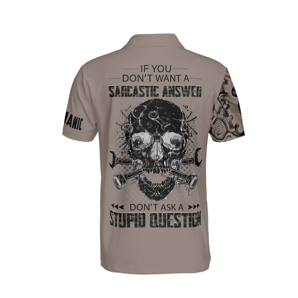 Mechanic Skull Polo Shirt For Men