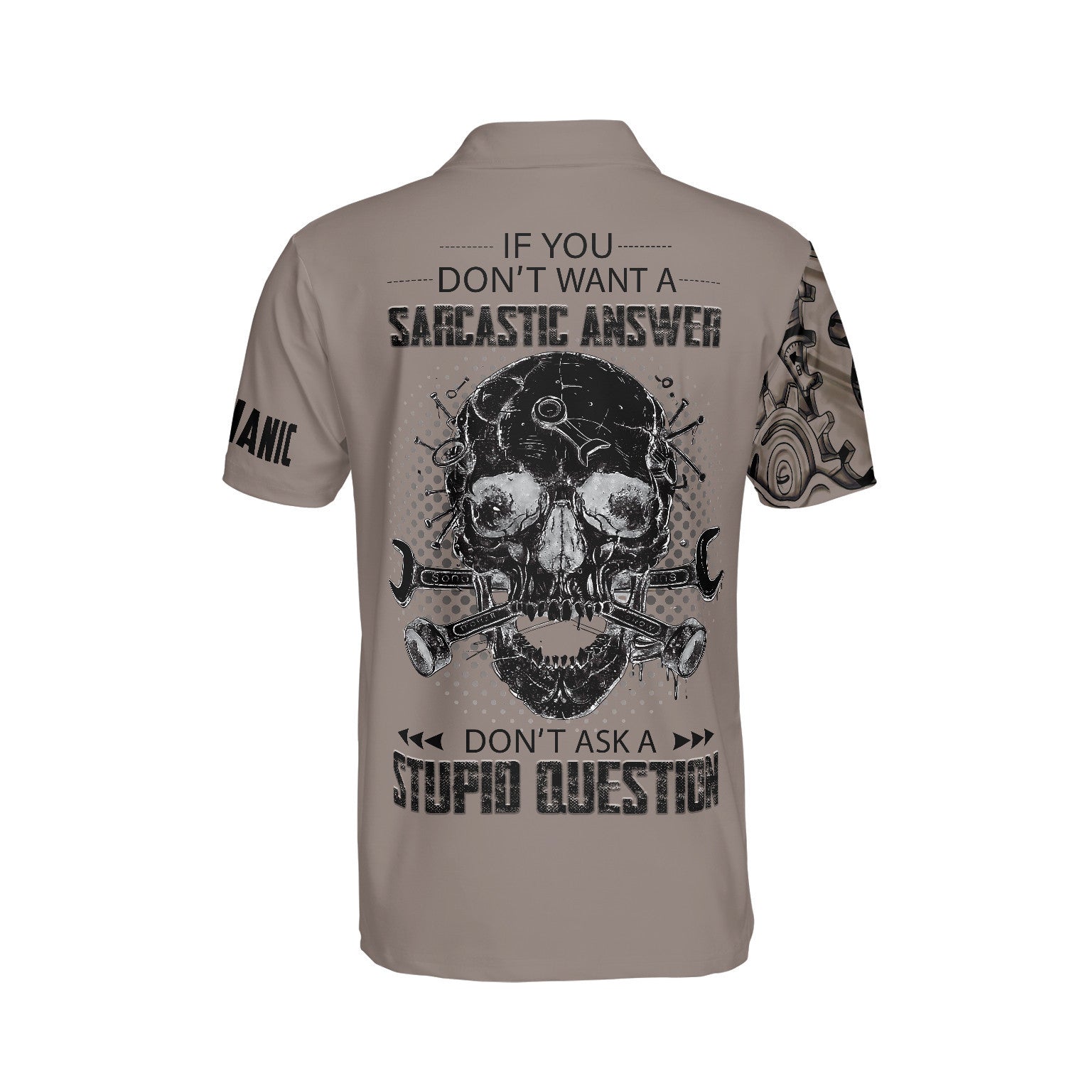 Mechanic Skull Polo Shirt For Men