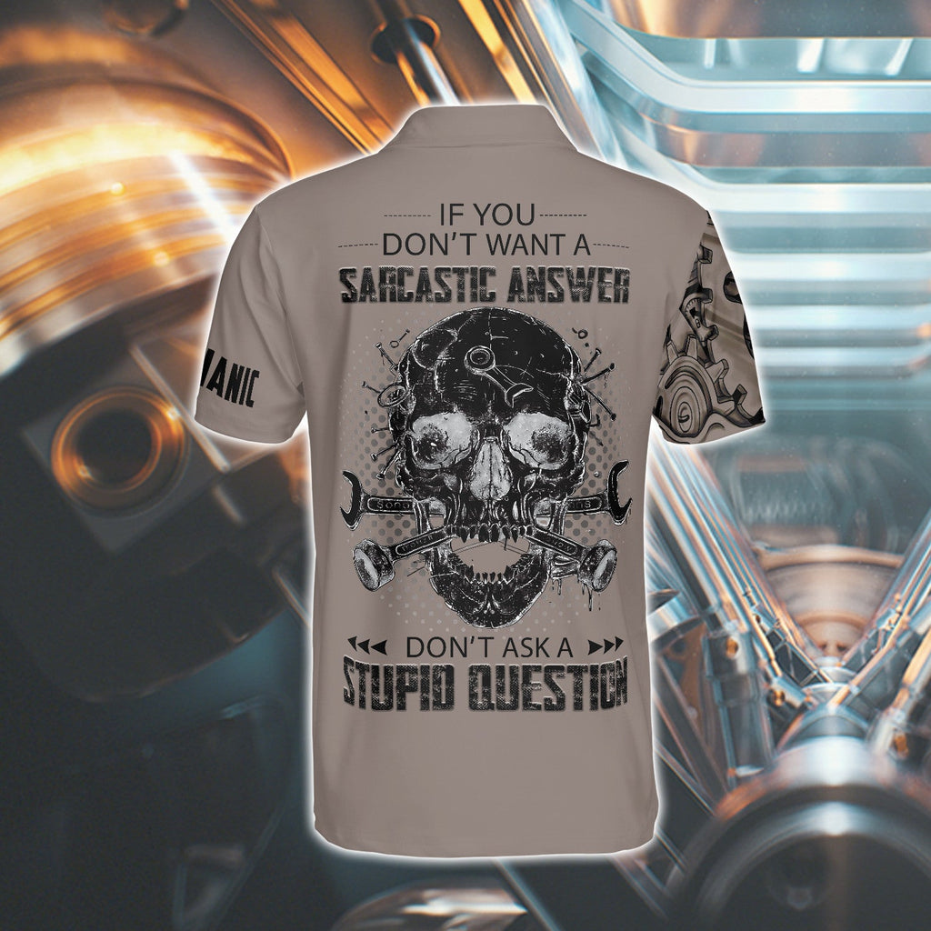 Mechanic Skull Polo Shirt For Men