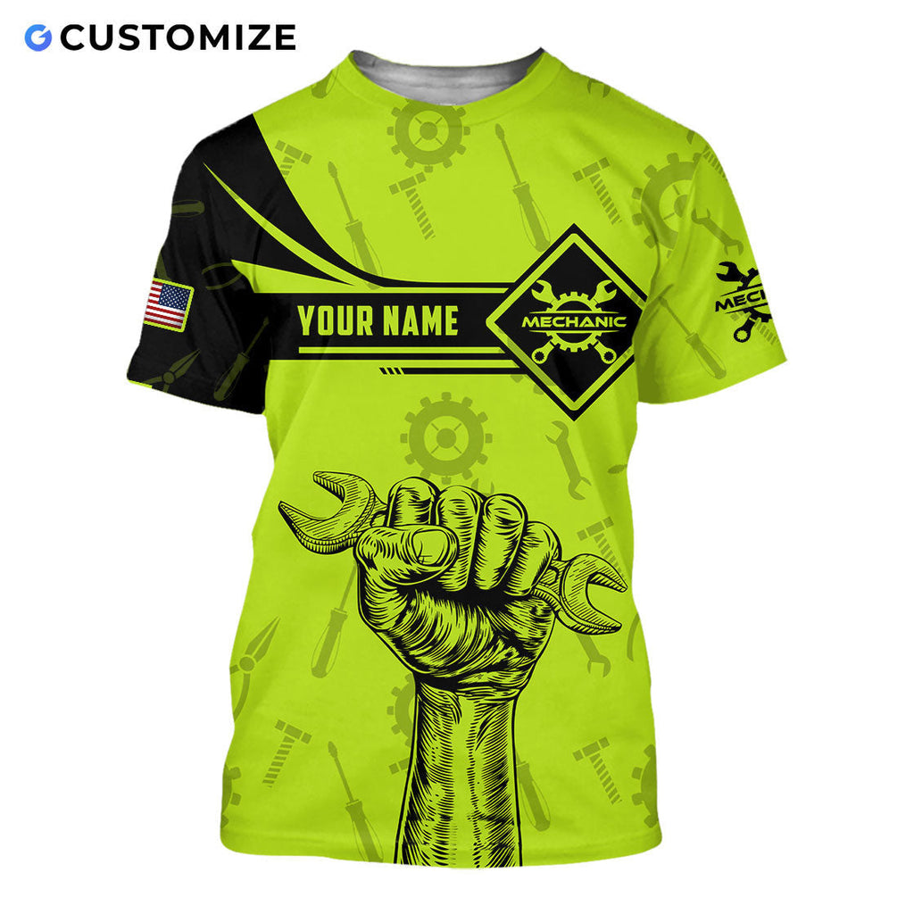 Mechanic Is Hero Personalized Name Flag 3D Over Printed Shirts No