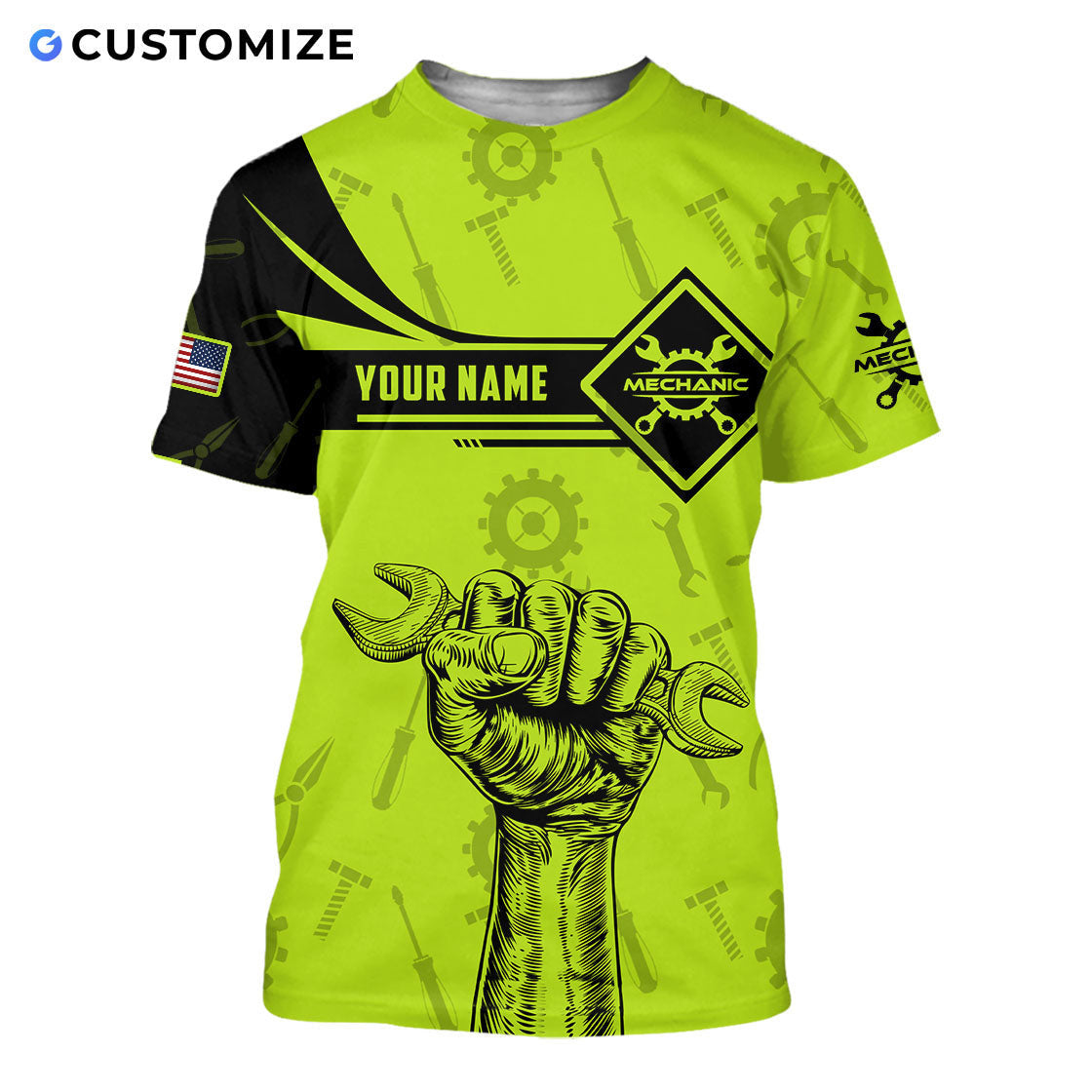Mechanic Is Hero Personalized Name Flag 3D Over Printed Shirts No
