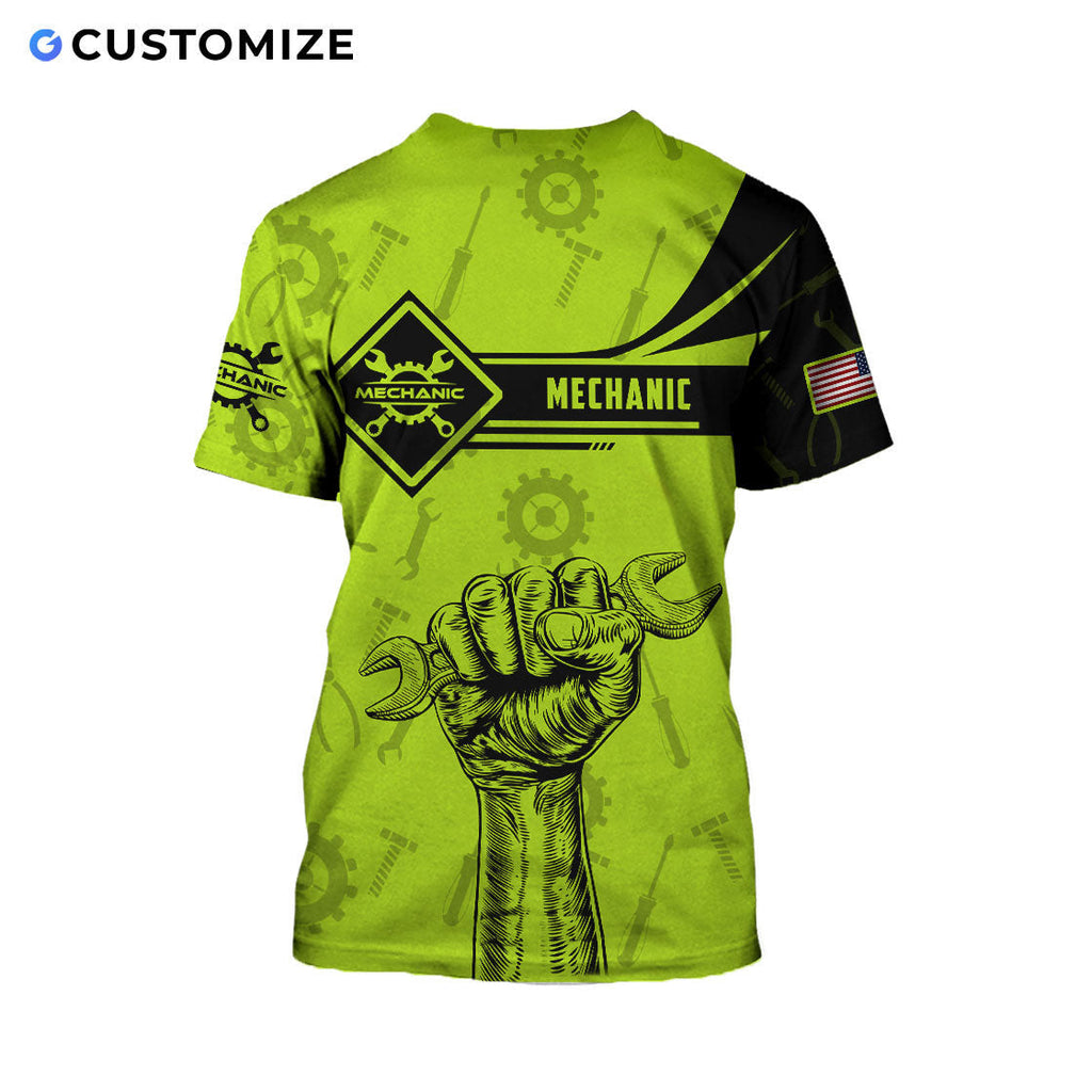 Mechanic Is Hero Personalized Name Flag 3D Over Printed Shirts No