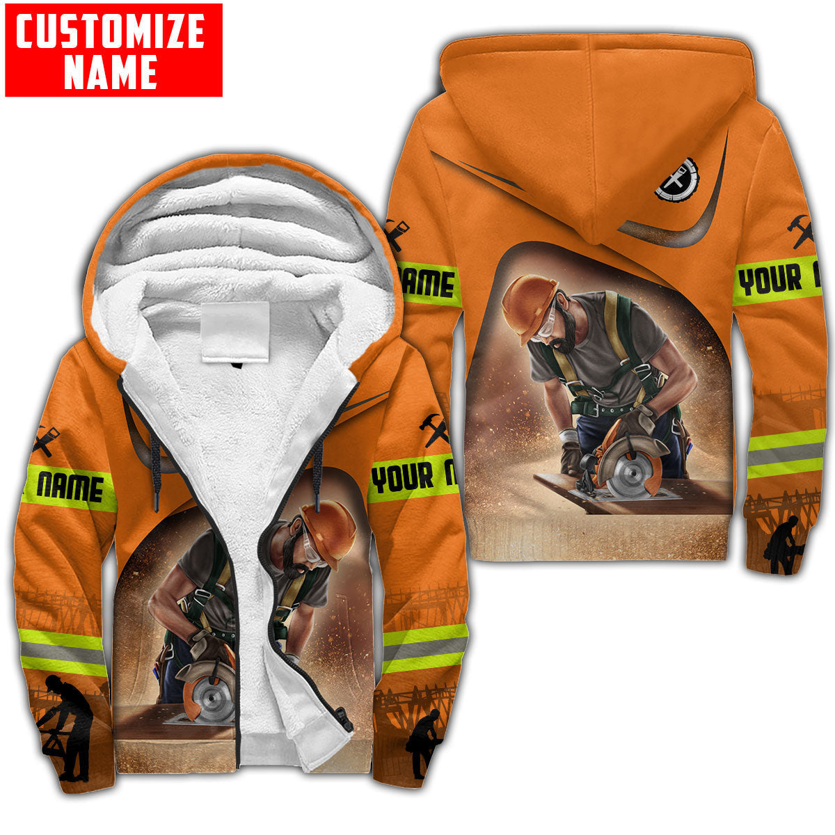 Personalized Name Carpenter Unisex Shirts Orange Ver