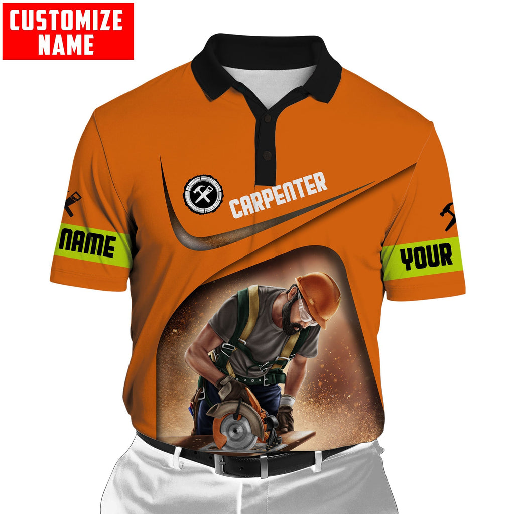 Personalized Name Carpenter Unisex Shirts Orange Ver