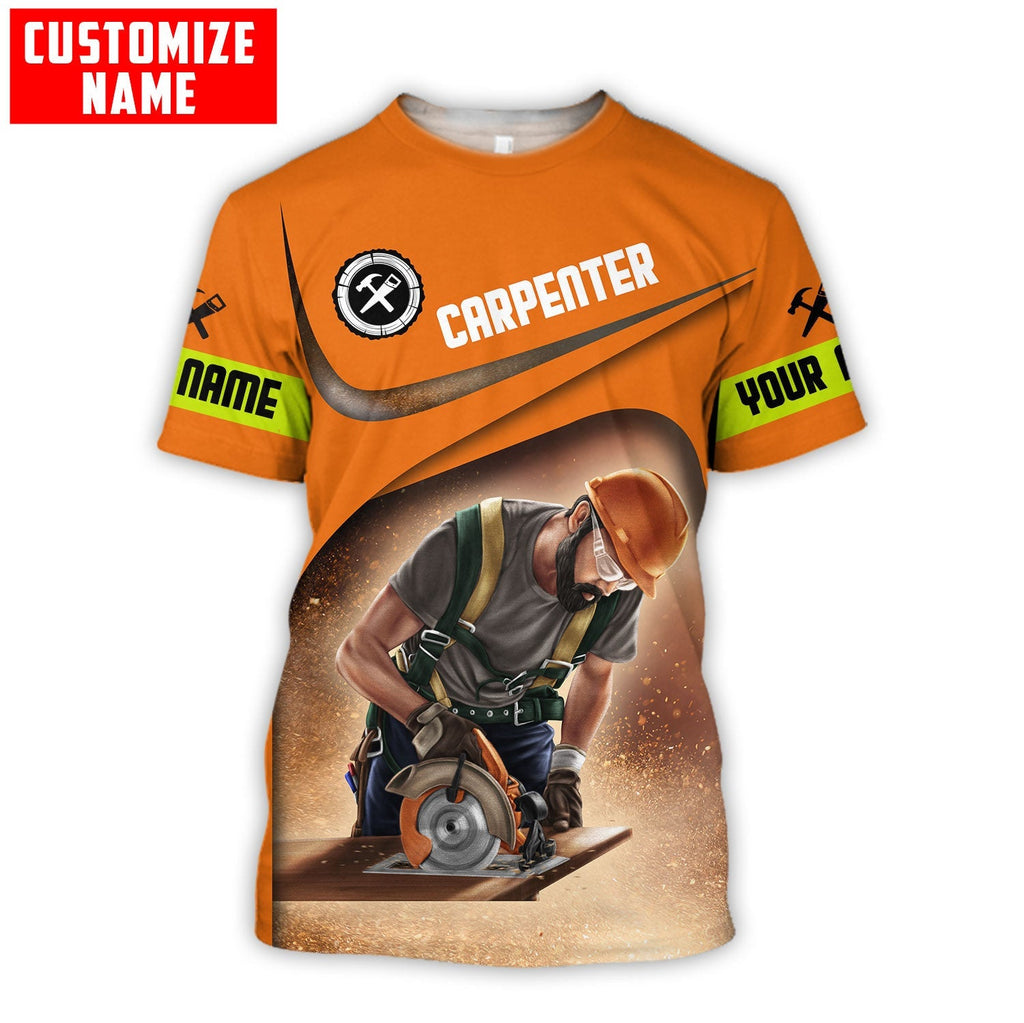 Personalized Name Carpenter Unisex Shirts Orange Ver