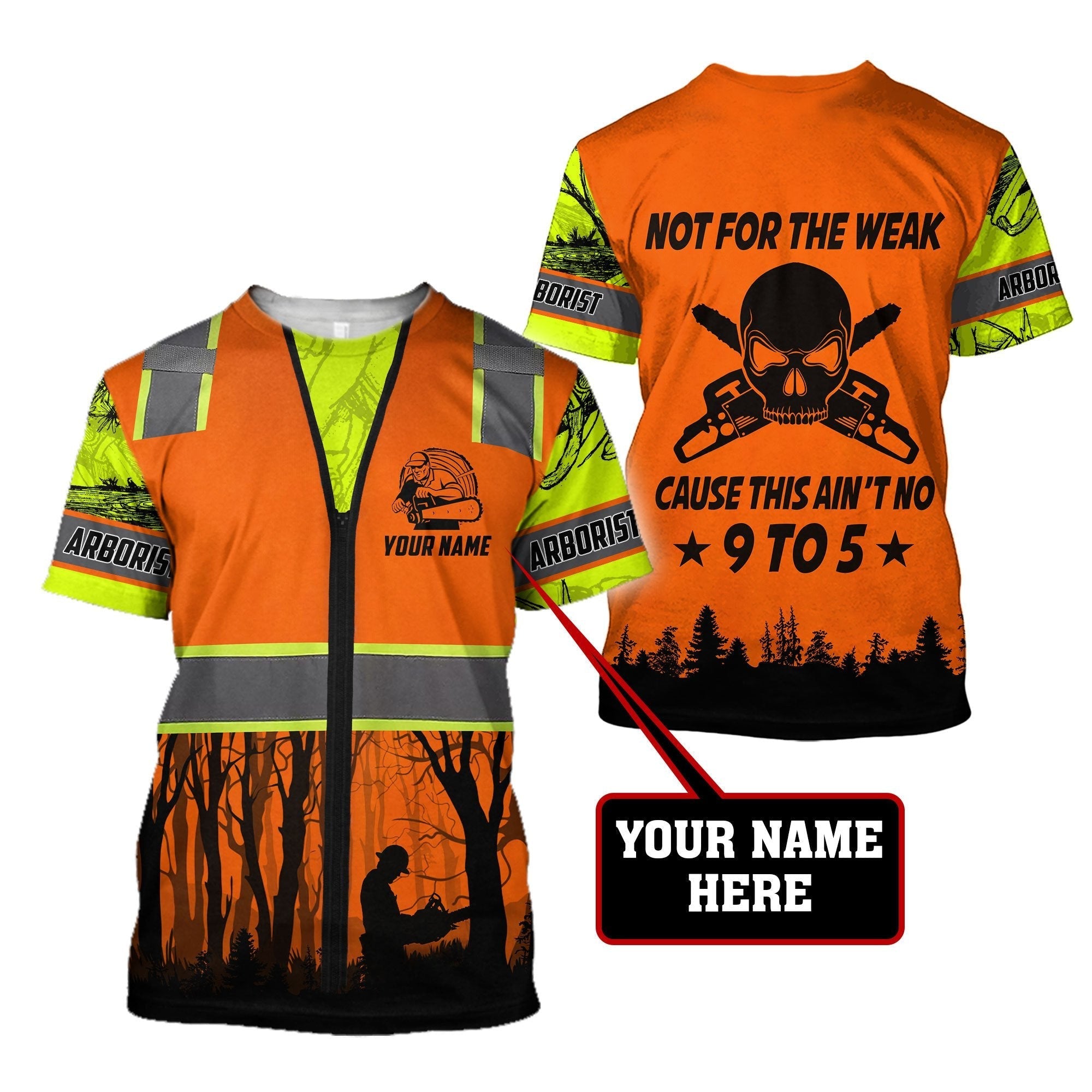 Personalized Premium Arborist Safety Not For The Weak Carpenter Safety 3D All Over Printed Hoodie