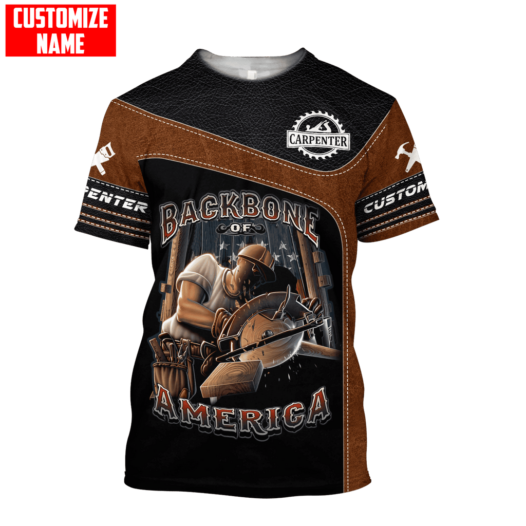 Personalized Name Carpenter Unisex Shirts Back Bone Of America