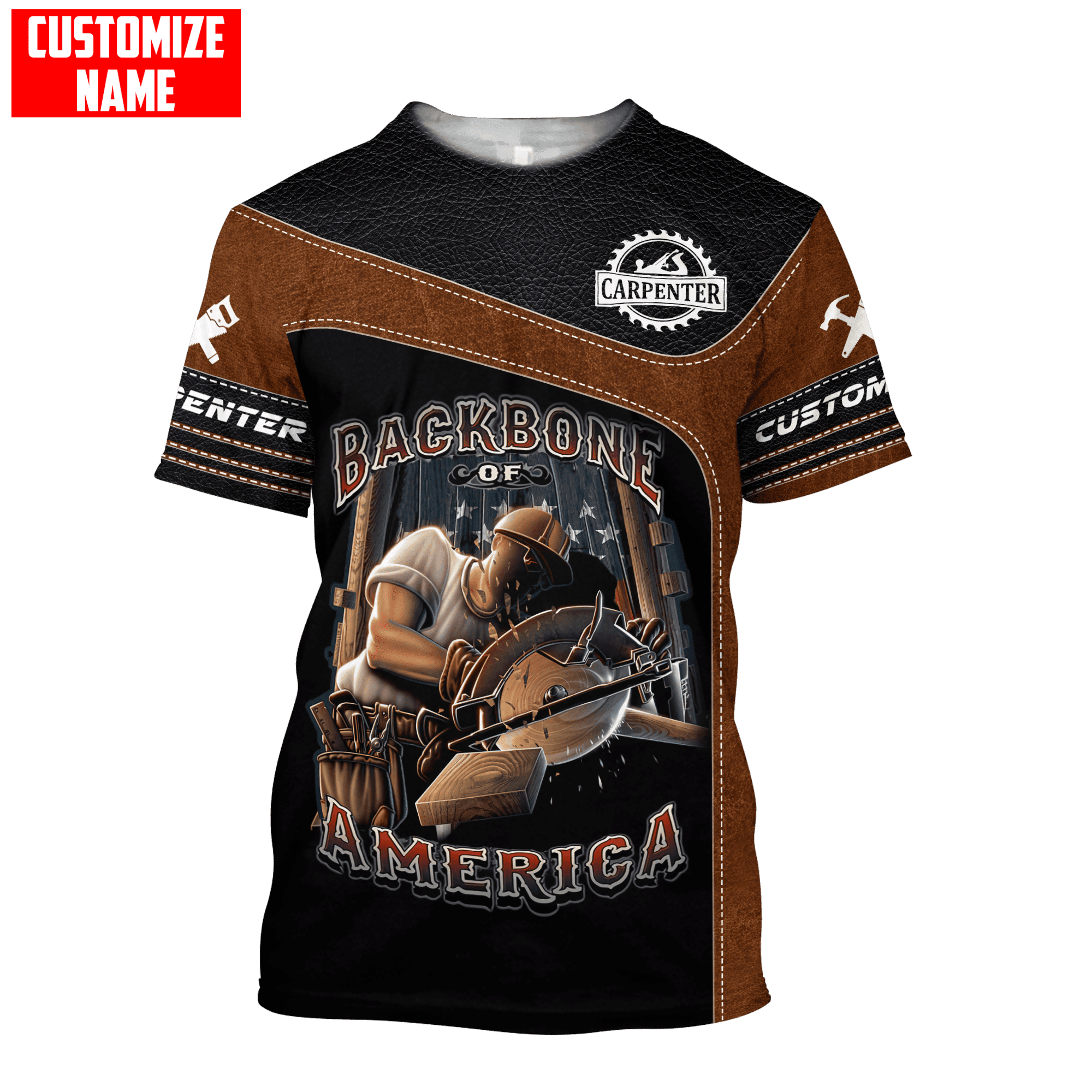 Personalized Name Carpenter Unisex Shirts Back Bone Of America