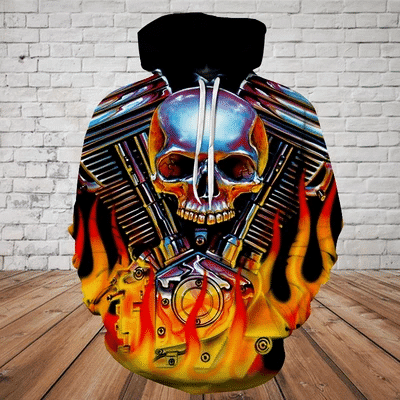 Skull 3D Hoodie_Mechanical Skull