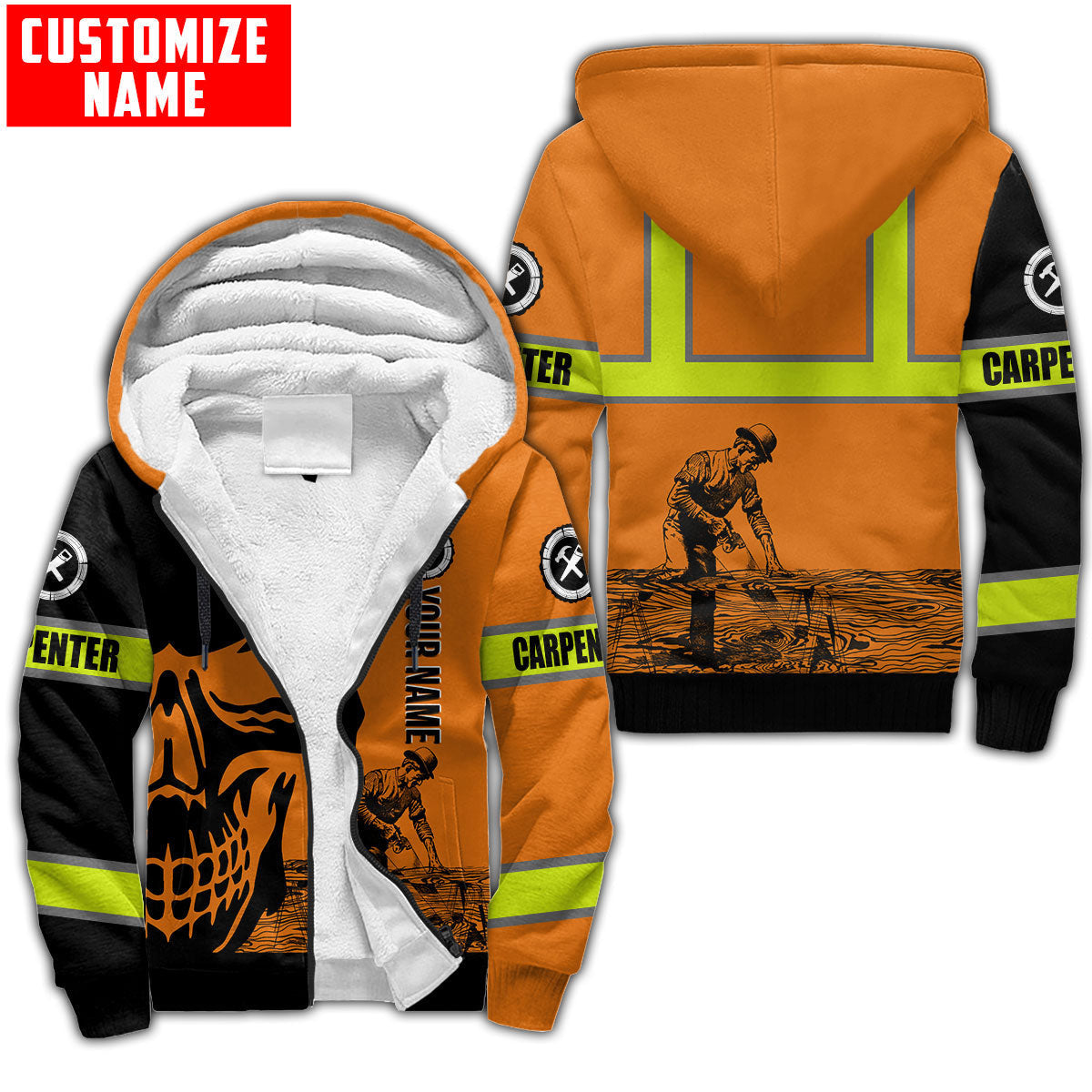 Personalized Name Carpenter Unisex Shirts Orange