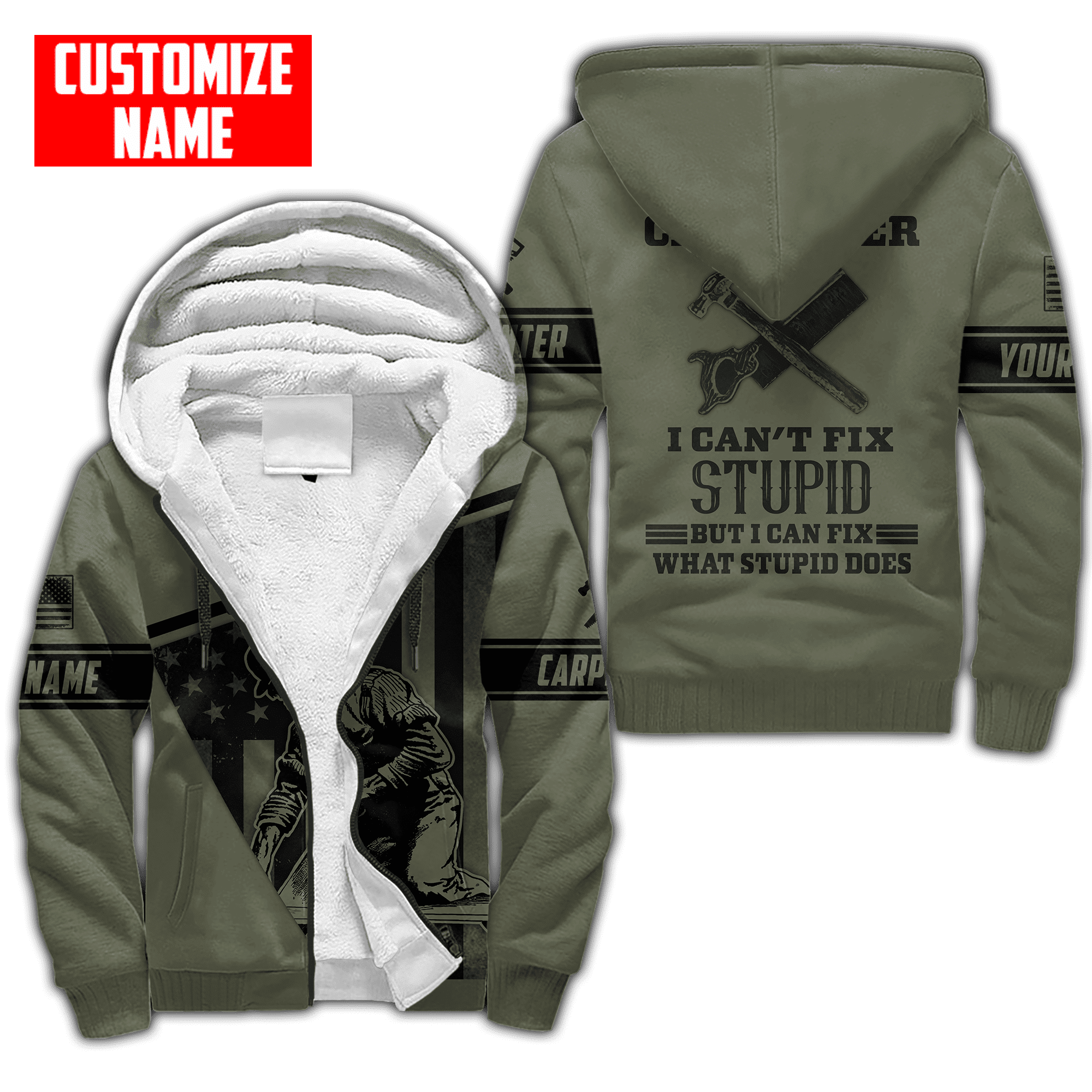 Customized Name Carpenter Can Fix What Stupid Does Shirts