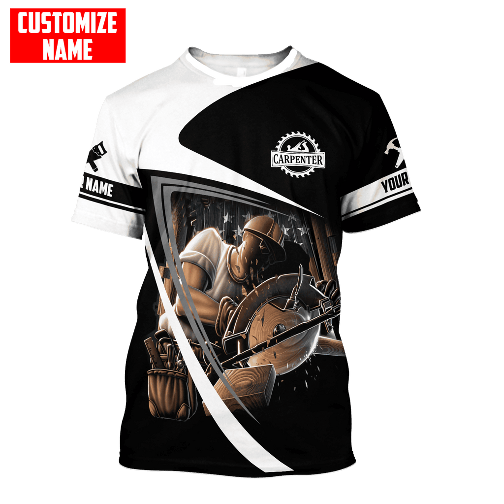 Personalized Name Carpenter Unisex Black Shirts