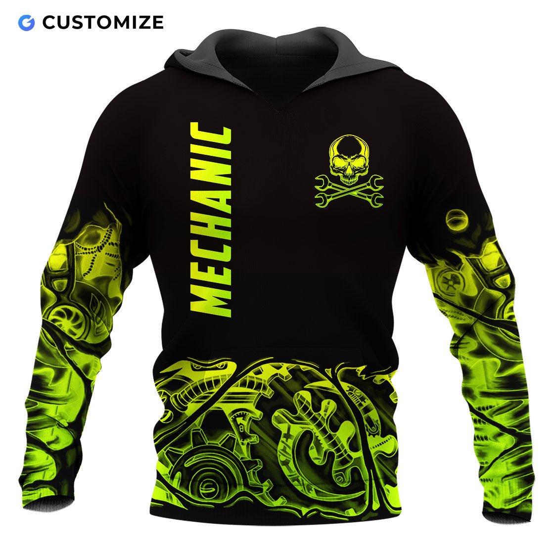 Green Steampunk Mechanic Personalized Name No