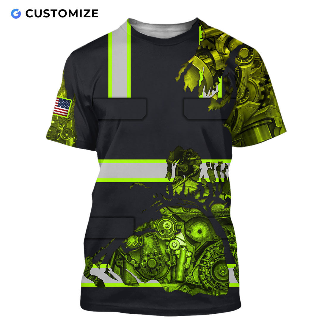 Mechanic Spirit In My Vein Personalized Name Flag 3D Over Printed Shirts No