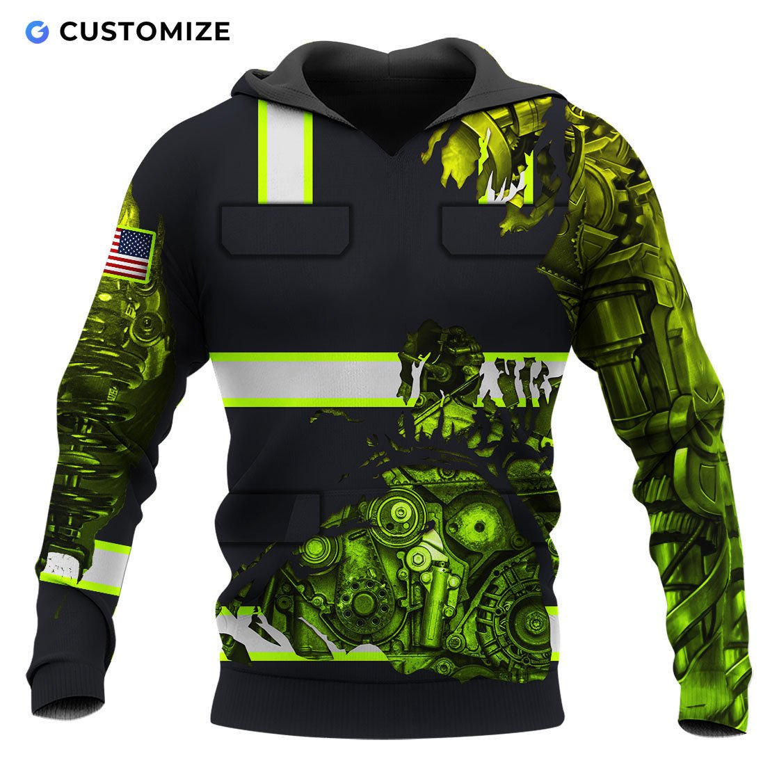 Mechanic Spirit In My Vein Personalized Name Flag 3D Over Printed Shirts No