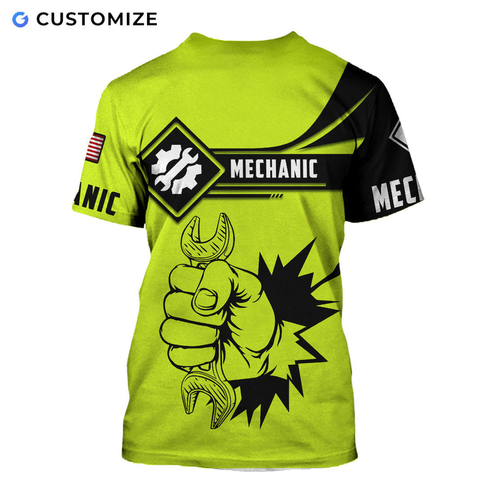 Mechanic Is My Choice Personalized Name Flag 3D Over Printed Shirts No