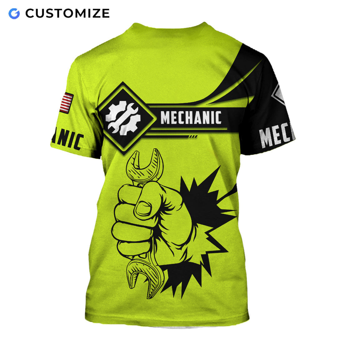 Mechanic Is My Choice Personalized Name Flag 3D Over Printed Shirts No