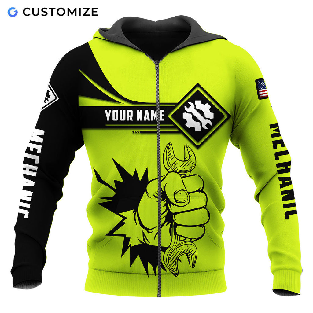 Mechanic Is My Choice Personalized Name Flag 3D Over Printed Shirts No