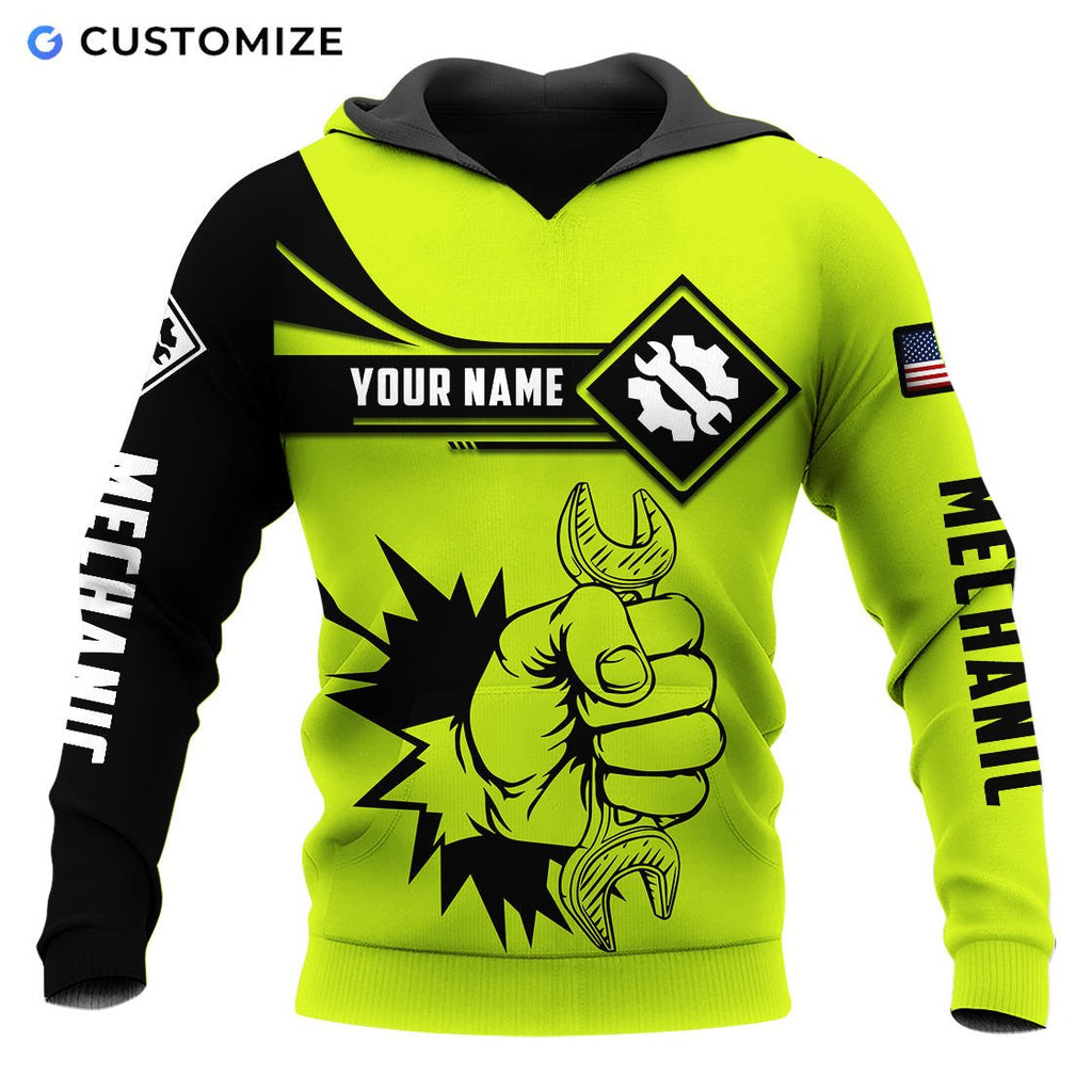 Mechanic Is My Choice Personalized Name Flag 3D Over Printed Shirts No
