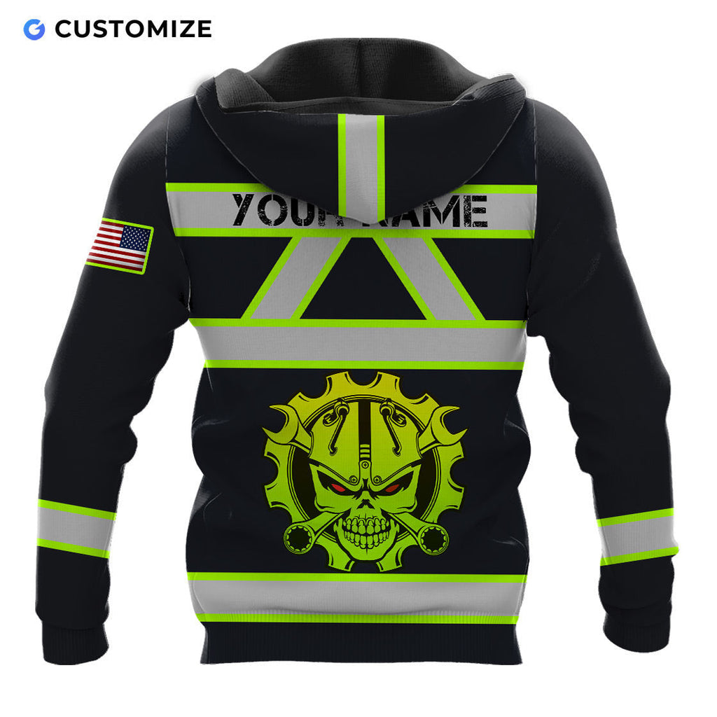 Mechanic Is Superman Personalized Name Flag 3D Over Printed Shirts No