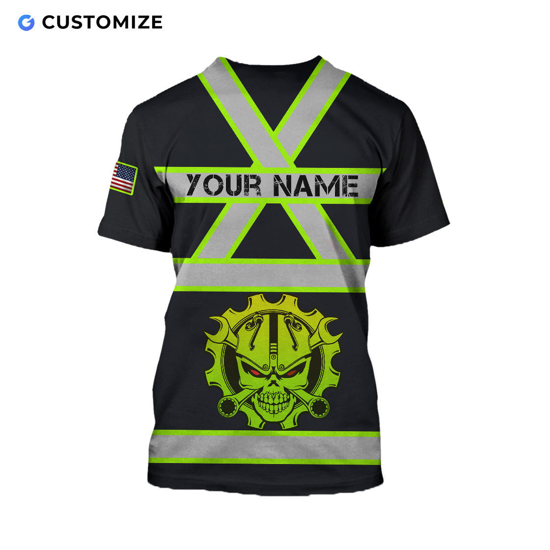 Mechanic Is Superman Personalized Name Flag 3D Over Printed Shirts No