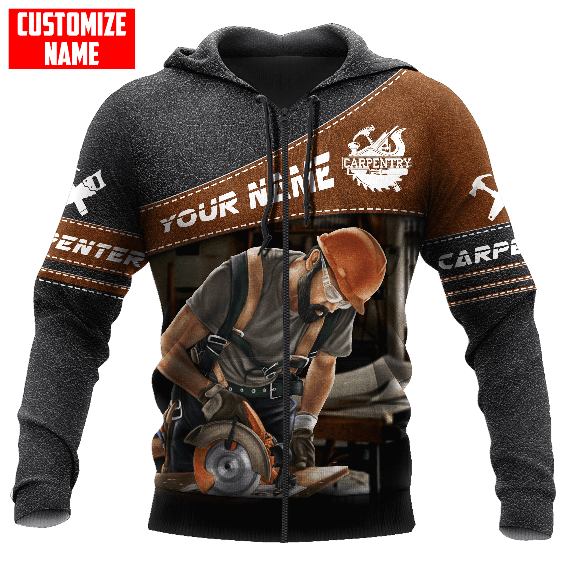 Personalized Name Carpenter Unisex Shirts Leather Texture Ver