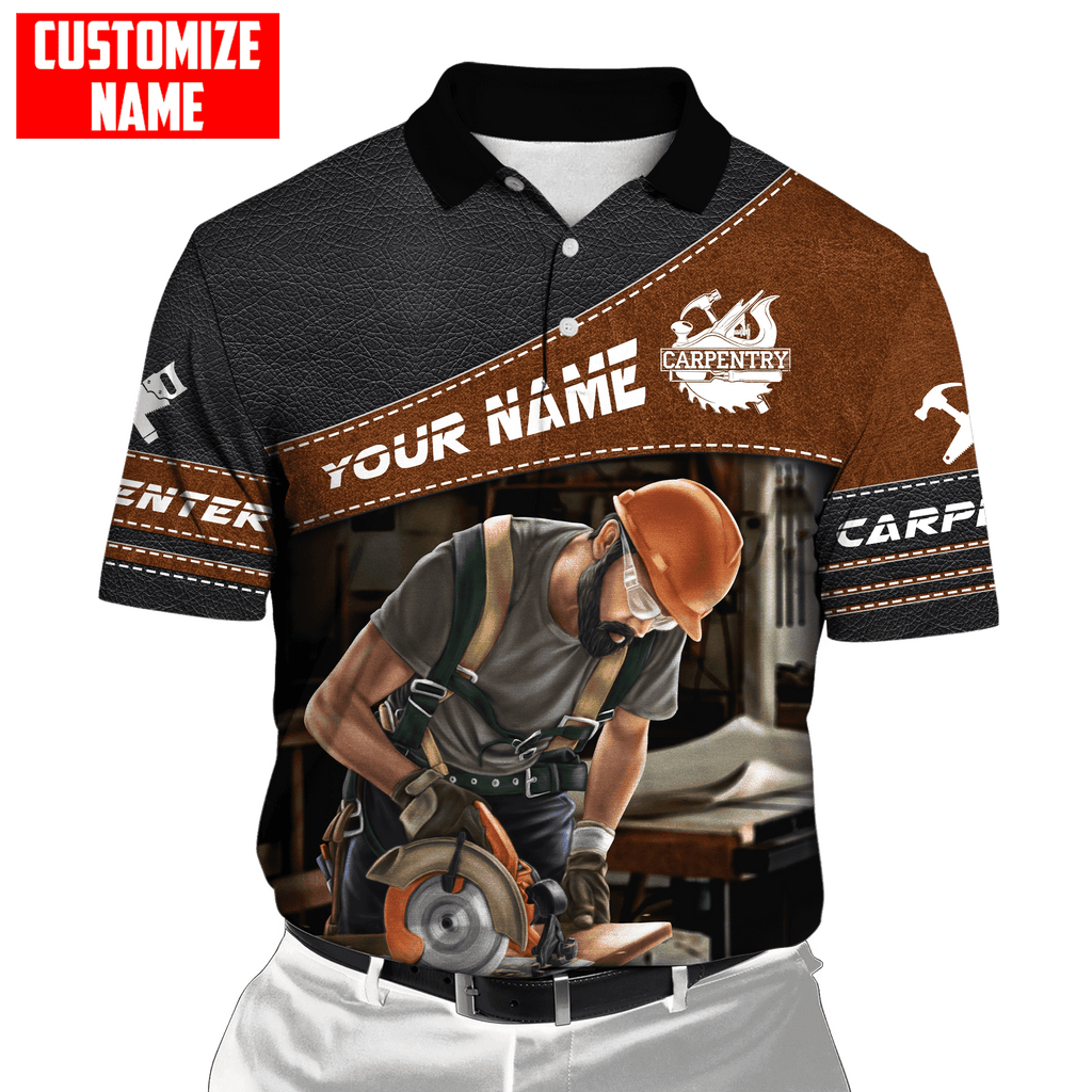 Personalized Name Carpenter Unisex Shirts Leather Texture Ver