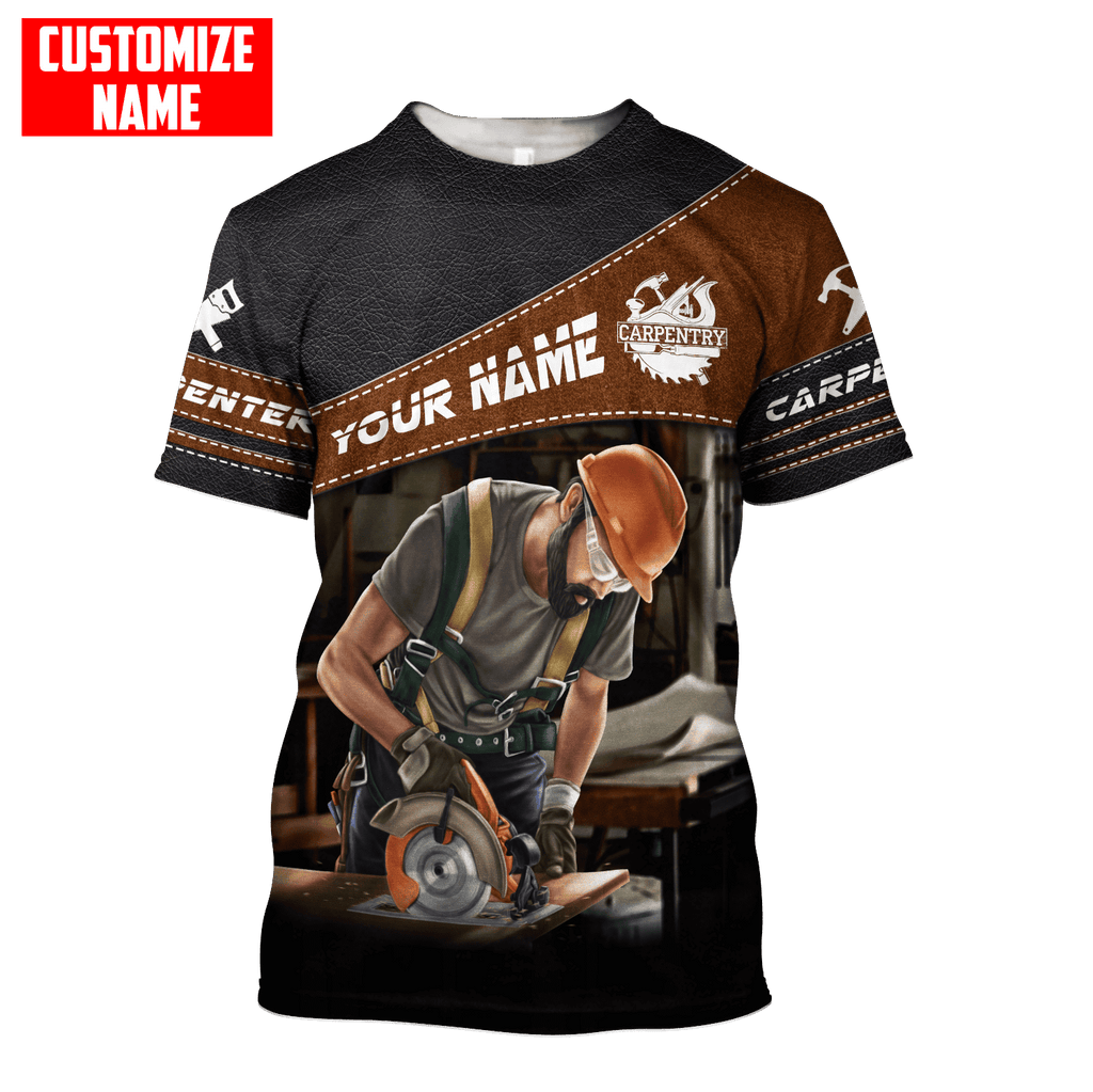 Personalized Name Carpenter Unisex Shirts Leather Texture Ver