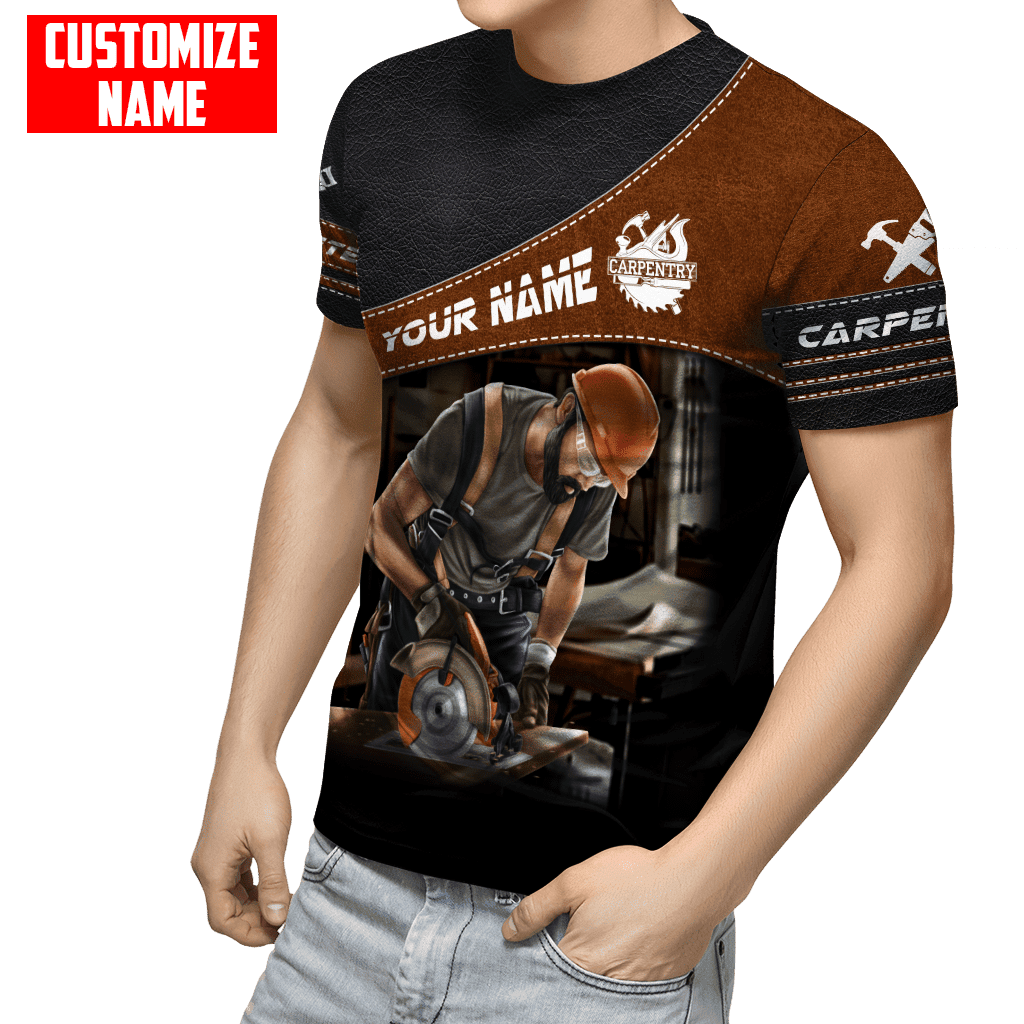 Personalized Name Carpenter Unisex Shirts Leather Texture Ver