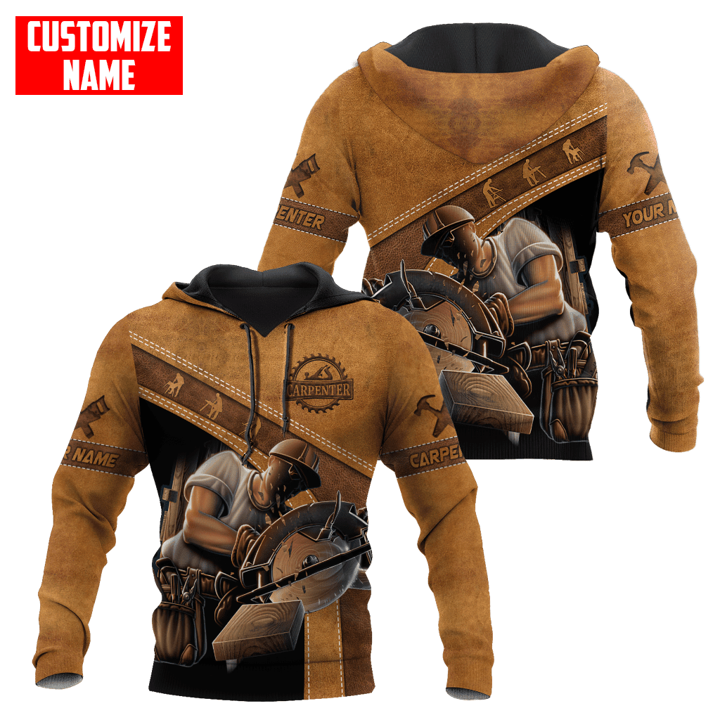 Personalized Name Carpenter Unisex Shirts Brown Leather Ver