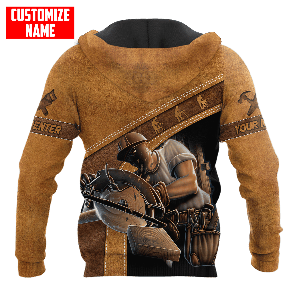 Personalized Name Carpenter Unisex Shirts Brown Leather Ver