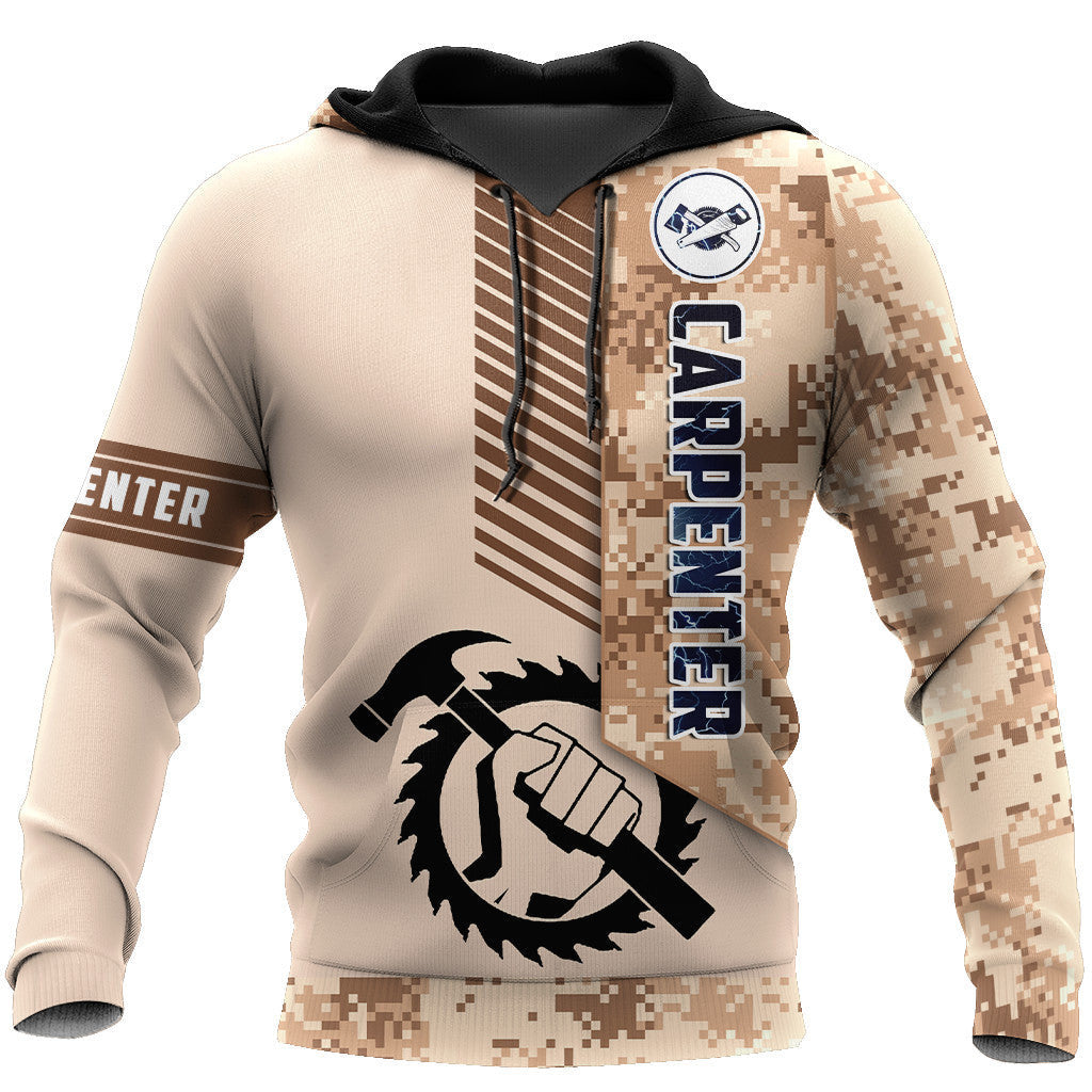 Personalized Name Carpenter Unisex Shirts Brown Camo
