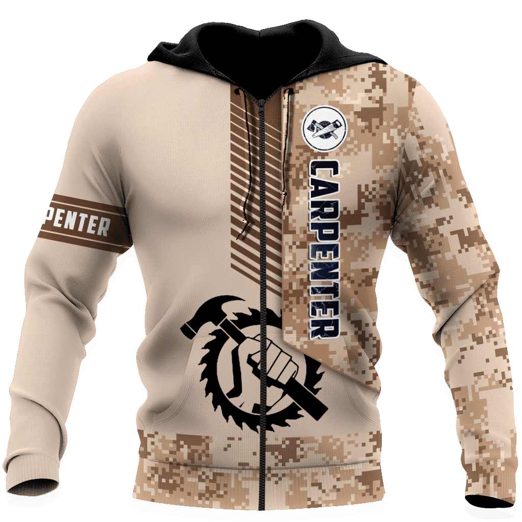 Personalized Name Carpenter Unisex Shirts Brown Camo