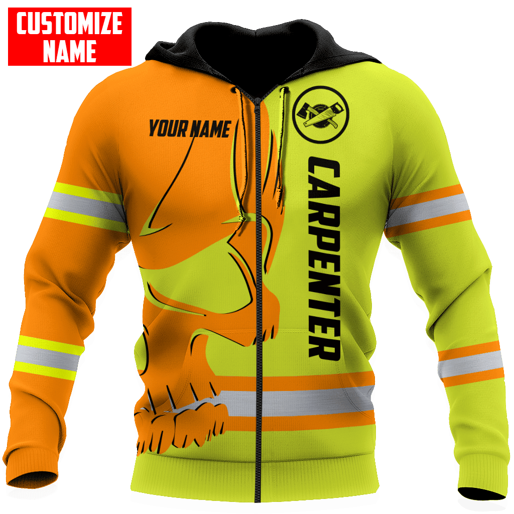 Personalized Name Carpenter Unisex Shirts Safety Skull