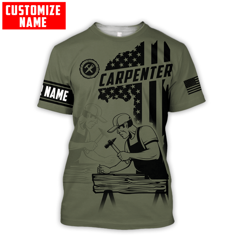 Personalized Name Carpenter Unisex Shirts American Carpenter Ver