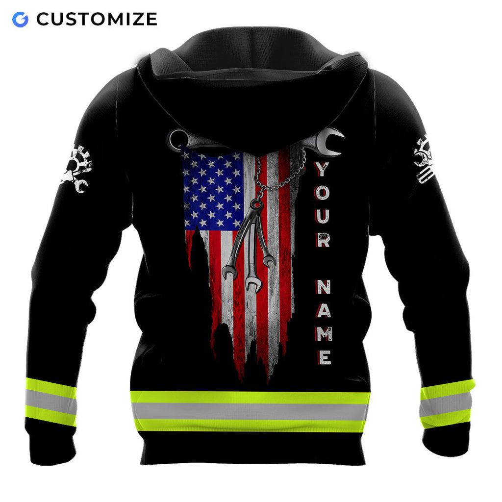 Proud To Be US Mechanic Personalized Name 3D Over Printed Shirts No
