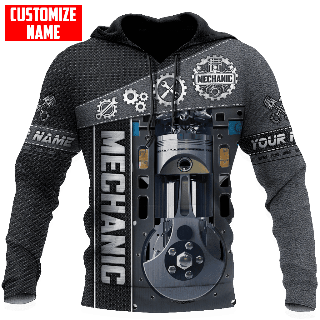 Personalized All Over Printed Mechanic Hoodie For Men and Women TN SN