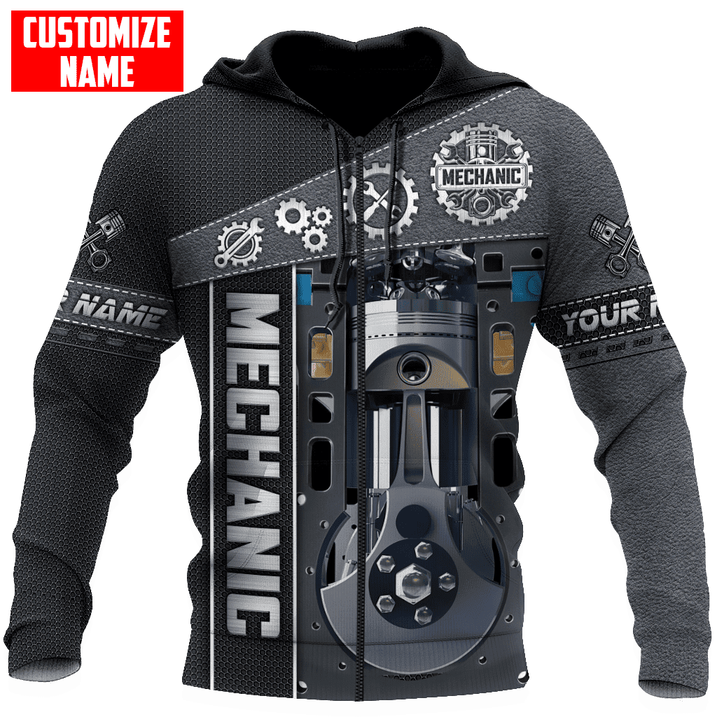 Personalized All Over Printed Mechanic Hoodie For Men and Women TN SN