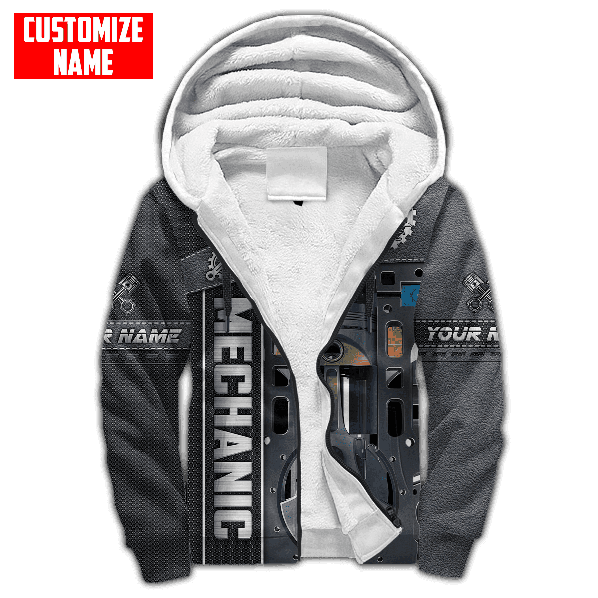 Personalized All Over Printed Mechanic Hoodie For Men and Women TN SN