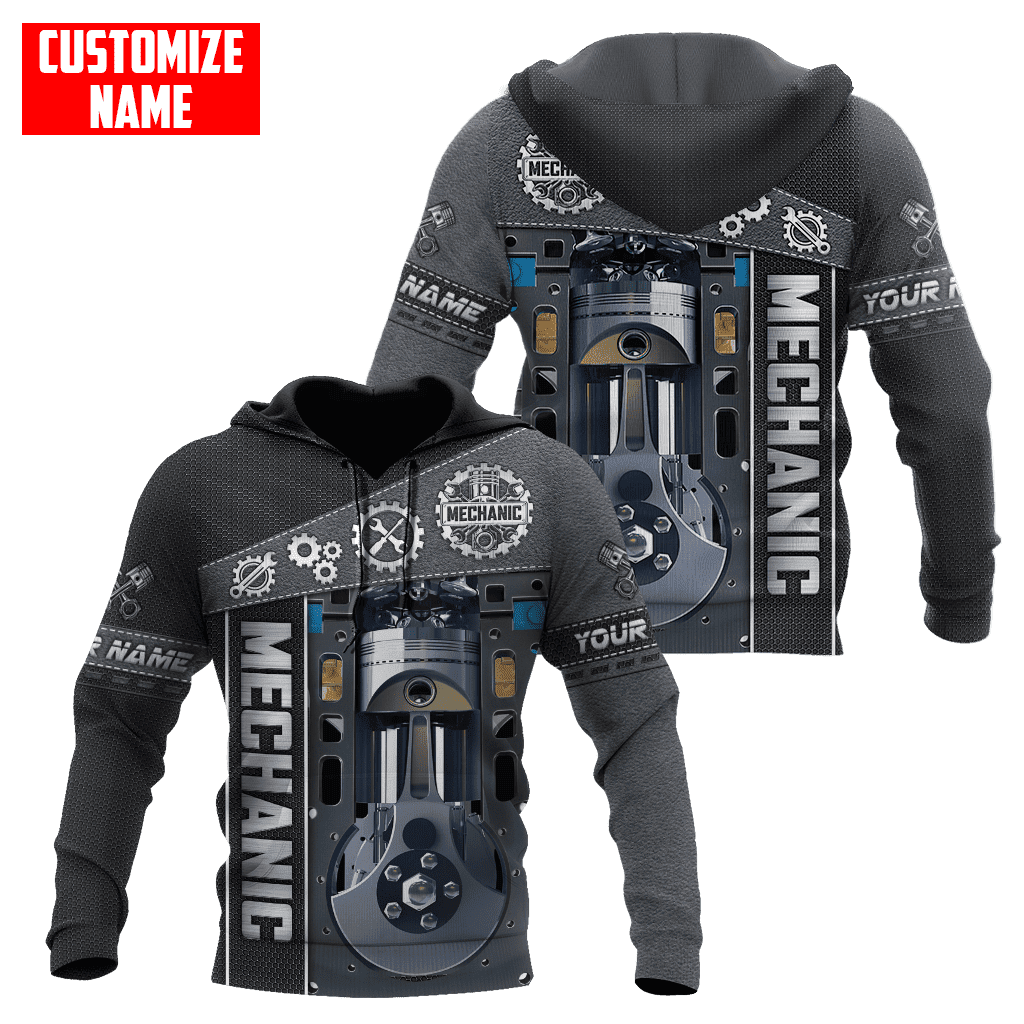 Personalized All Over Printed Mechanic Hoodie For Men and Women TN SN