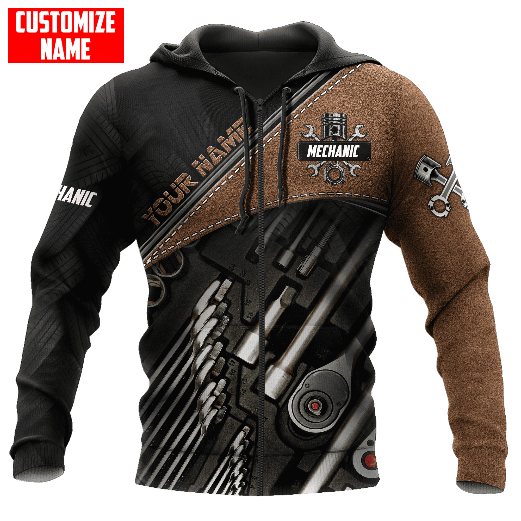 Personalized All Over Printed Mechanic Hoodie For Men and Women TN DA