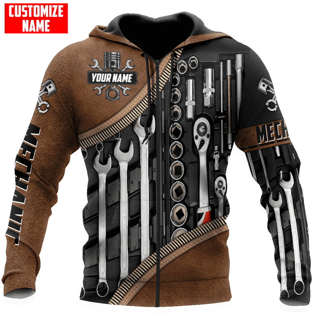 Personalized Name Mechanic Unisex Shirts Leather