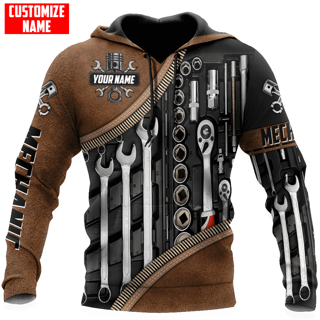 Personalized Name Mechanic Unisex Shirts Leather