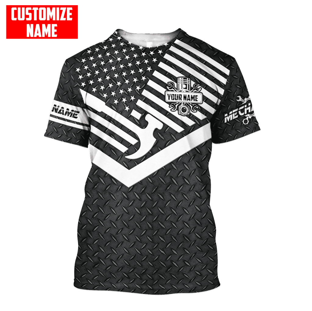 Personalized Name American Mechanic Shirts Metal