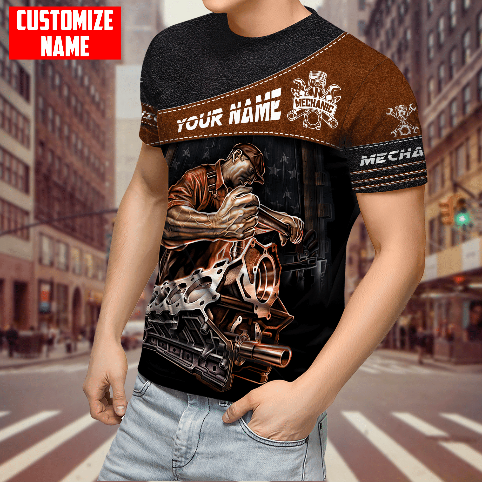 Personalized Name Mechanic Unisex Shirts